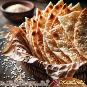 Chips de pita de sésamo Chips de pita de sésamo