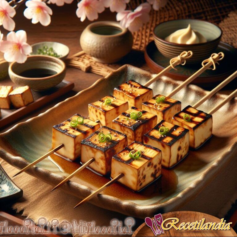 "Tofu en brochetas" (Dengaku) "Tofu en brochetas" (Dengaku)